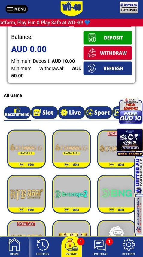 Make deposits and withdrawals directly from mobile app